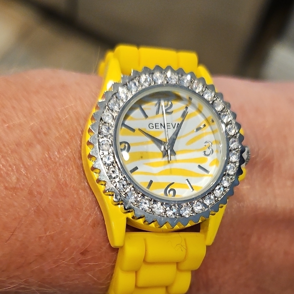 Geneva Yellow and Silver Women's Watch
